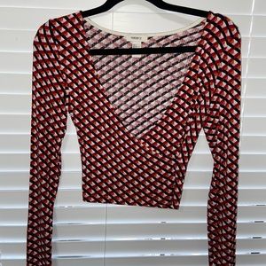 Forever 21 Cross Front Long sleeve Top